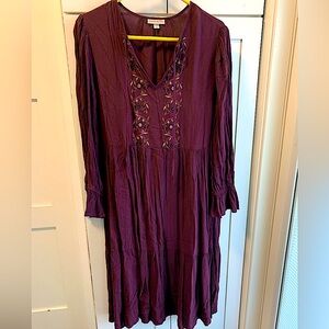 Knox Rose • Purple • Long Sleeve Midi Dress